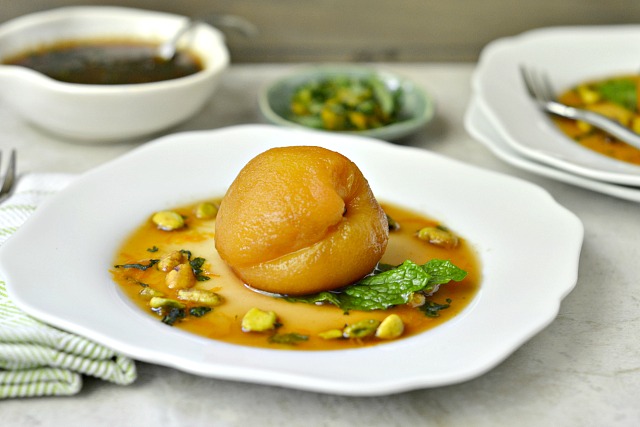 New Ways To Go Green With Tea: Green Tea Poached Peaches