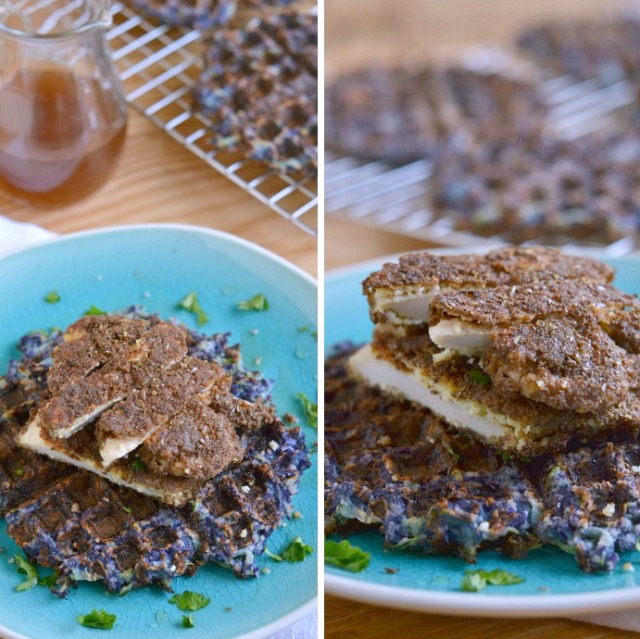 Healthy Fried Chicken & Waffle Latkes