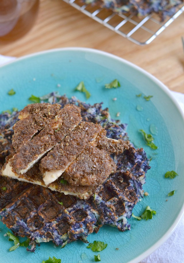 Healthy Fried Chicken & Waffle Latkes