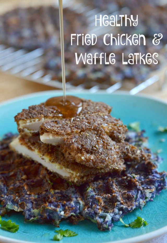 Healthy Fried Chicken & Waffle Latkes