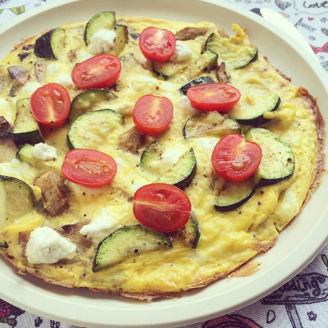 Skillet Zucchini Mushroom Frittata