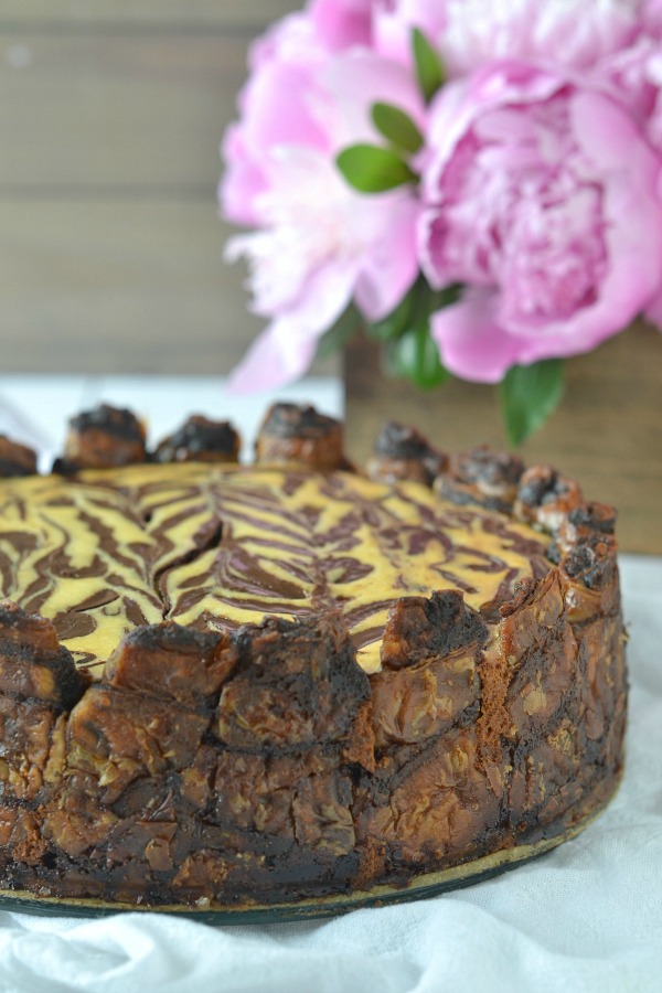 Rugelach Crust Chocolate Swirl Cheesecake