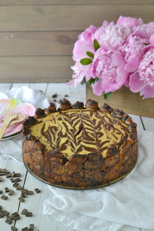 Rugelach Crust Chocolate Swirl Cheesecake