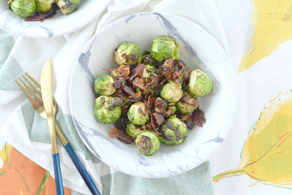 Brussels Sprouts with Date Bacon Crumble
