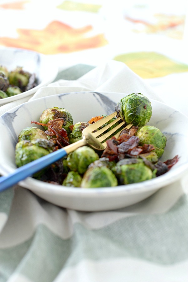 Brussels Sprouts with Date Bacon Crumble