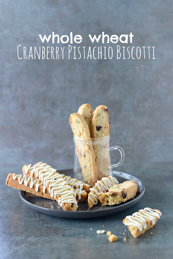 Whole Wheat Cranberry Pistachio Biscotti