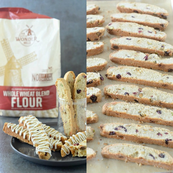 Whole Wheat Cranberry Pistachio Biscotti