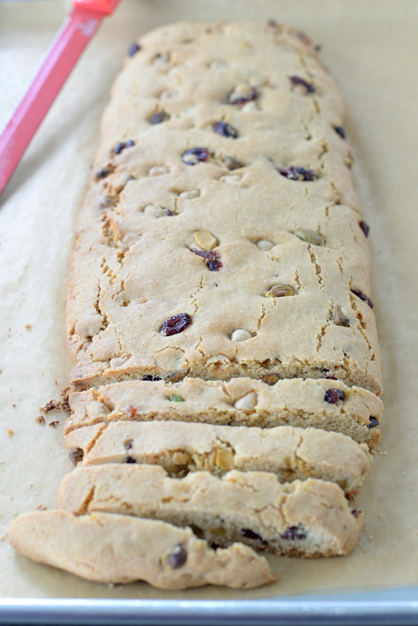 Whole Wheat Cranberry Pistachio Biscotti