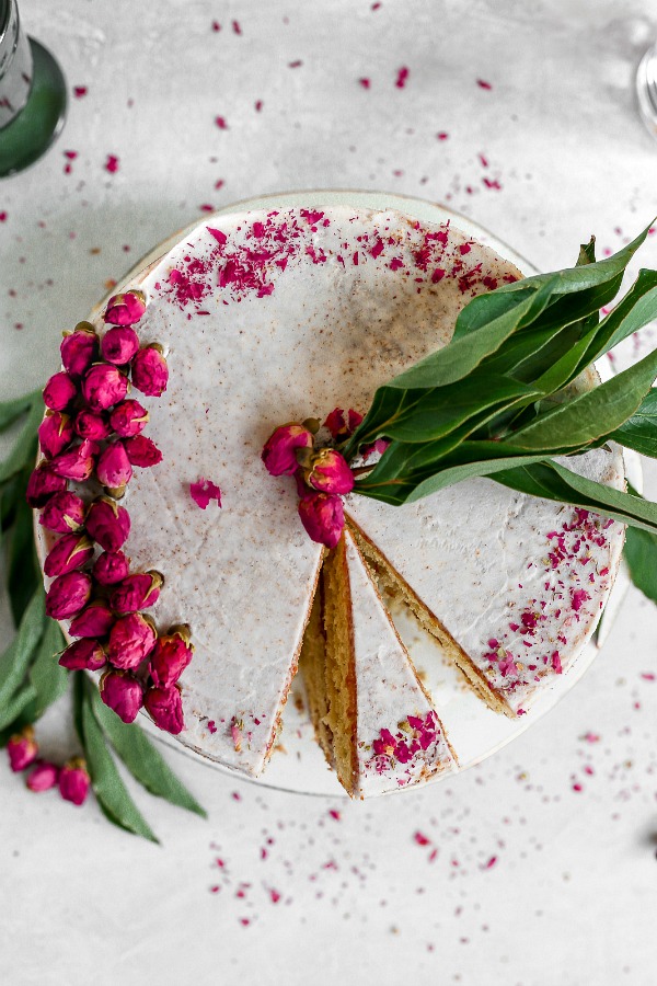 Orange Cardamom Cake with Rose Buttercream 