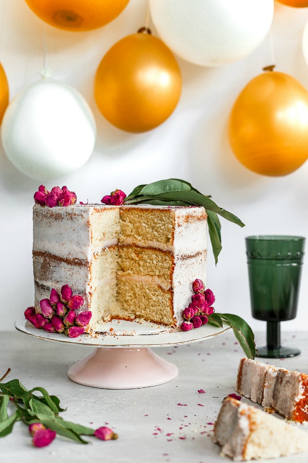 Orange Cardamom Cake with Rose Buttercream 