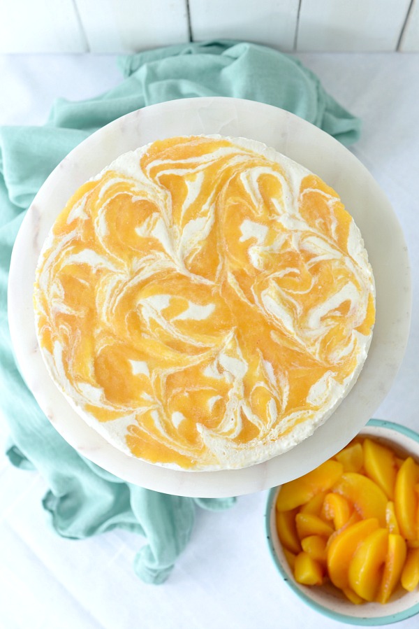 Peaches and Cream Frozen Yogurt Cheesecake