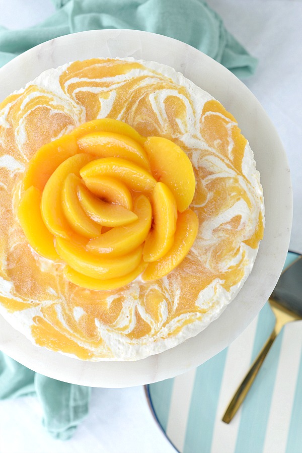 Peaches and Cream Frozen Yogurt Cheesecake