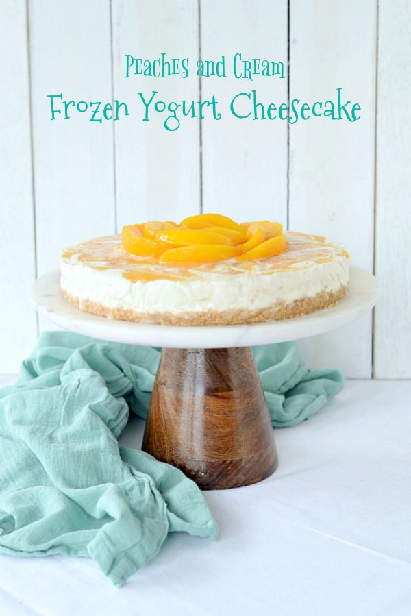 Peaches and Cream Frozen Yogurt Cheesecake