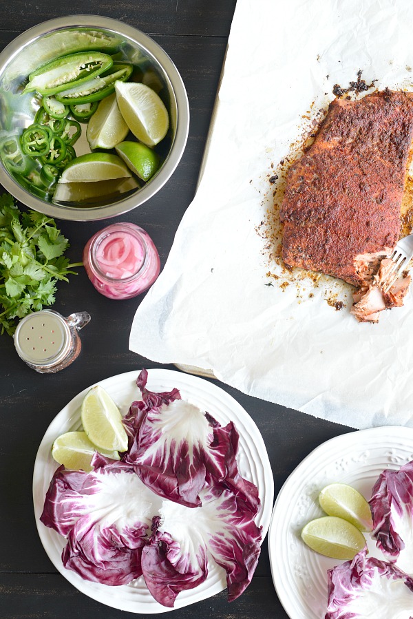 Blackened Salmon Lettuce Tacos