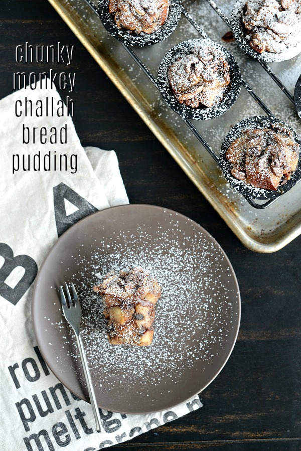 Chunky Monkey Challah Bread Pudding