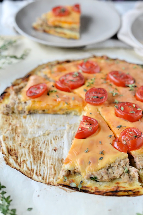 Tuna Melt Spaghetti Squash Pizza