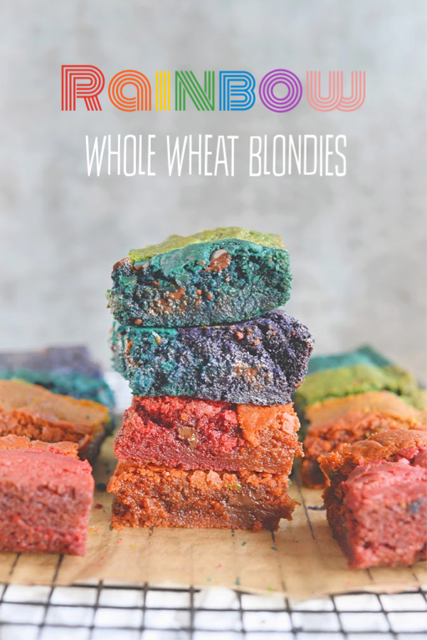 Rainbow Whole Wheat Blondies