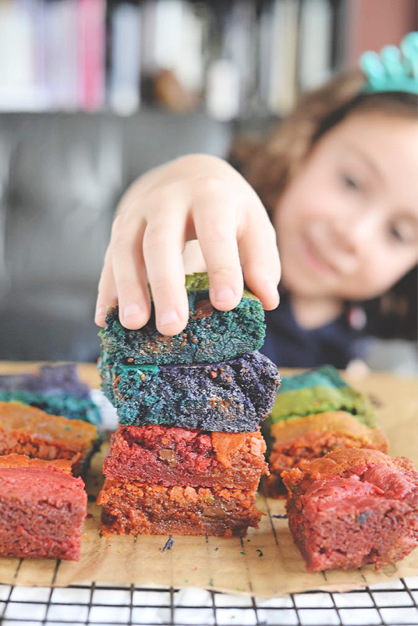 Rainbow Whole Wheat Blondies