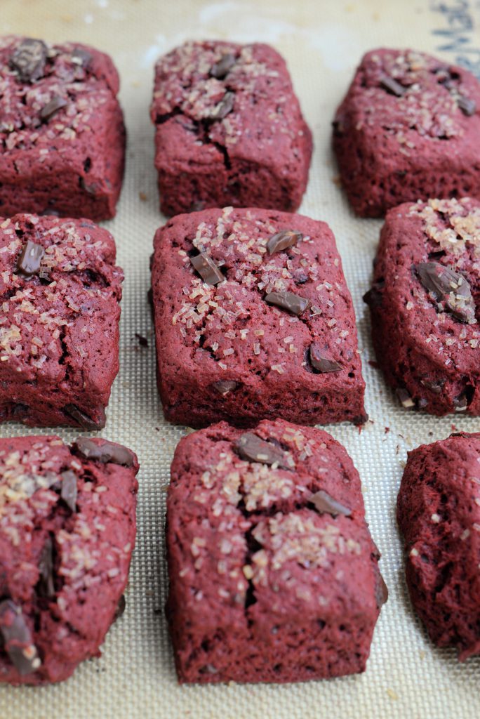 Red Velvet Chocolate Chunk Scones